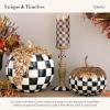 MACKENZIE-CHILDS Pillar Candle Holders, Decorative Candlesticks, Black-and-White Courtly Check and Courtly Stripe, Set of 3