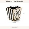 MACKENZIE-CHILDS Wood Waste Bin, Decorative Wastebasket for Bedroom and Bathroom Trash or Storage, Pretty as a Bow
