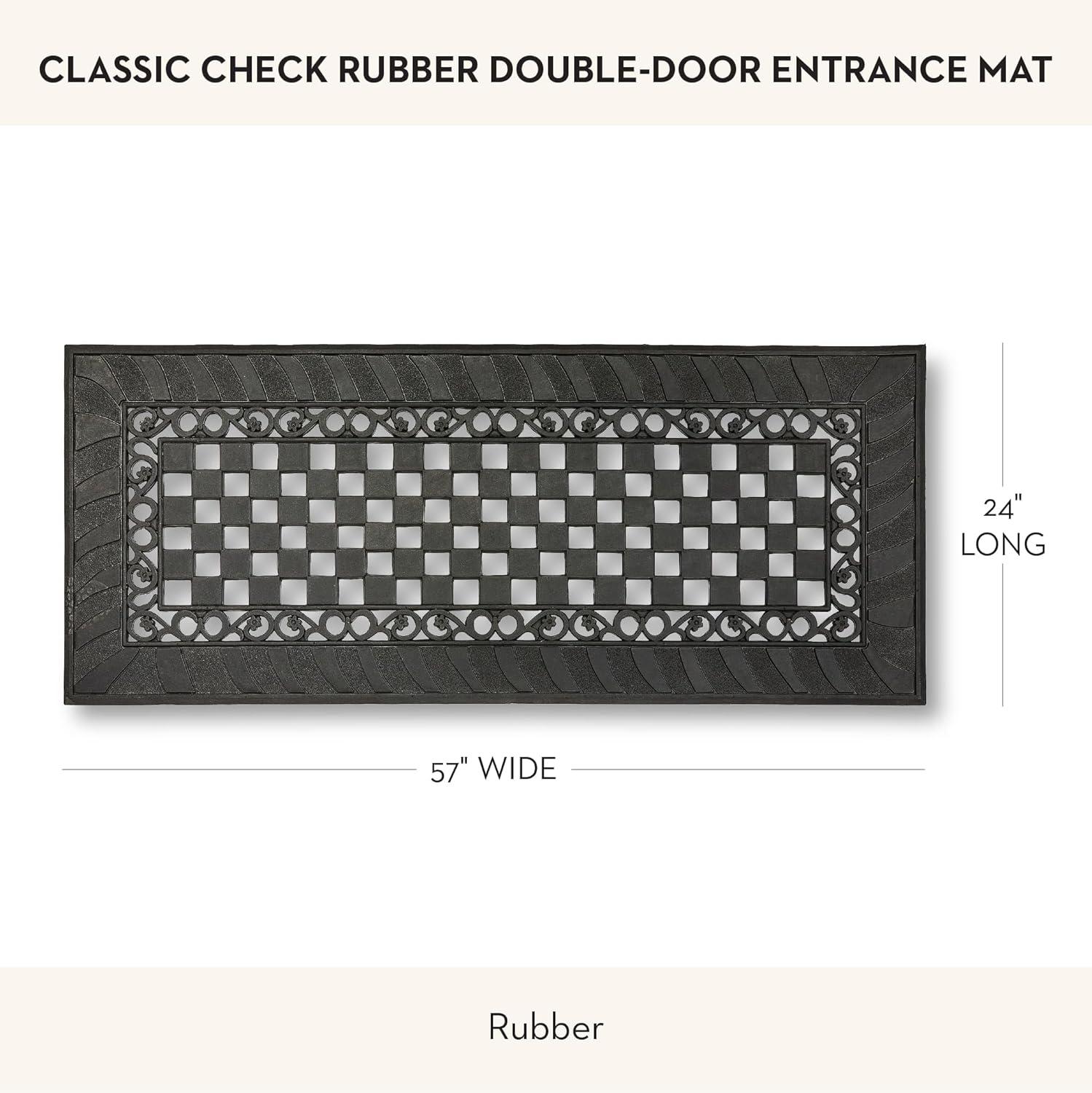 image:imageMACKENZIECHILDS Rubber DoubleDoor Mat Decorative Outdoor Floor or Front Door Mat 24 x 57 Classic Check