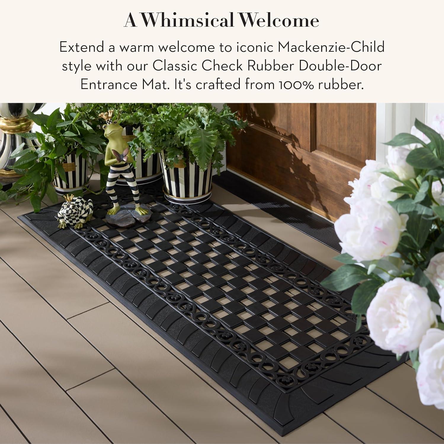 image:imageMACKENZIECHILDS Rubber DoubleDoor Mat Decorative Outdoor Floor or Front Door Mat 24 x 57 Classic Check