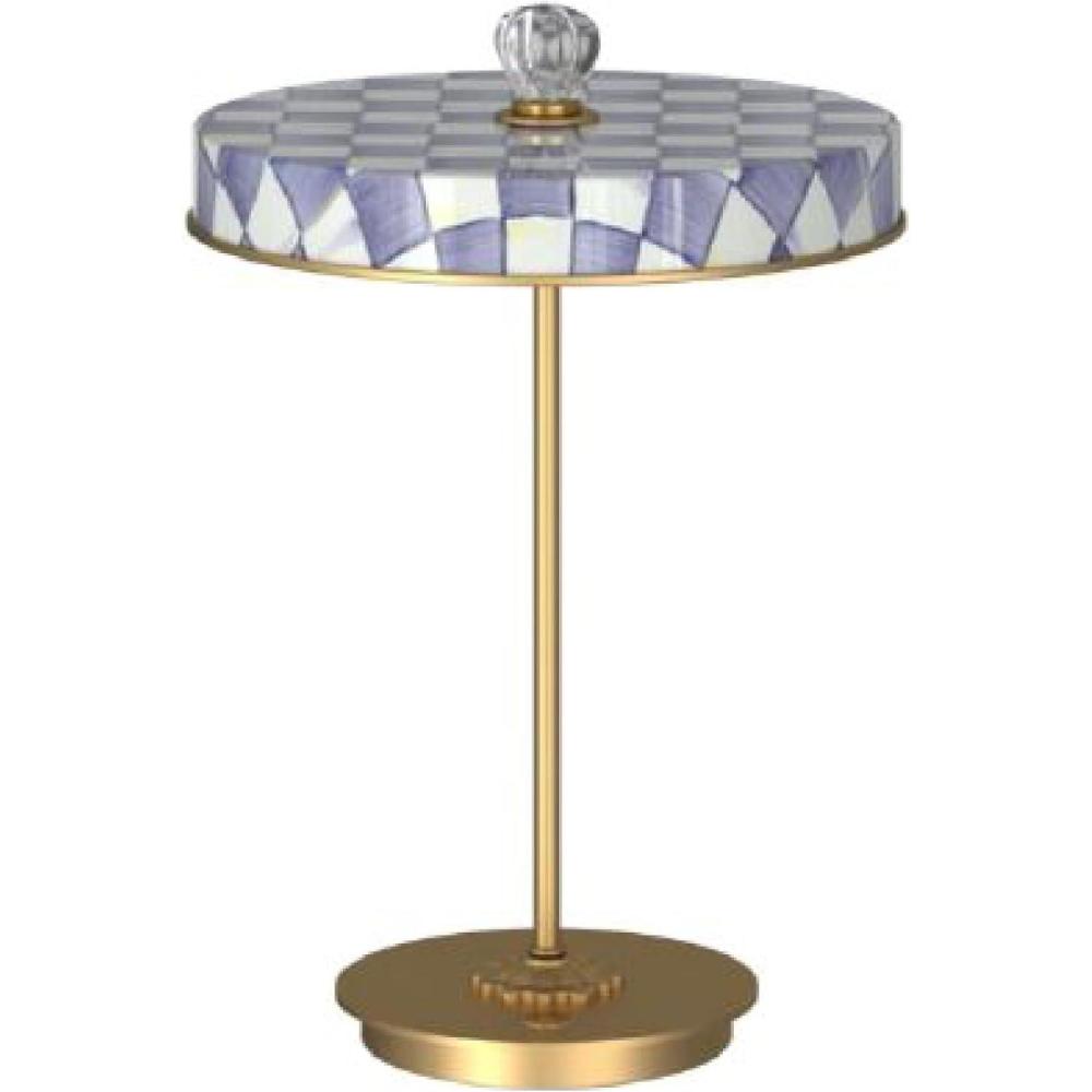 image:imageMACKENZIECHILDS LED Rechargeable Disk Table Lamp Cordless Decorative Lamp PurpleandWhite Violet CheckViolet Check