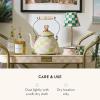 MACKENZIE-CHILDS LED Rechargeable Cafe Table Lamp, Cordless Decorative Lamp, Light-Blue-and-White Sky Check(Emerald Check)