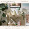 MACKENZIE-CHILDS LED Rechargeable Cafe Table Lamp, Cordless Decorative Lamp, Light-Blue-and-White Sky Check(Emerald Check)