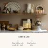 MACKENZIE-CHILDS LED Rechargeable Cafe Table Lamp, Cordless Decorative Lamp, Light-Blue-and-White Sky Check(Mocha Check)