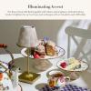 MACKENZIE-CHILDS LED Rechargeable Cafe Table Lamp, Cordless Decorative Lamp, Light-Blue-and-White Sky Check(Rosy Check)