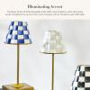 MACKENZIE-CHILDS LED Rechargeable Cafe Table Lamp, Cordless Decorative Lamp, Light-Blue-and-White Sky Check(Royal Check)