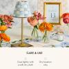MACKENZIE-CHILDS LED Rechargeable Cafe Table Lamp, Cordless Decorative Lamp, Light-Blue-and-White Sky Check(Sky Check)