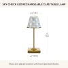 MACKENZIE-CHILDS LED Rechargeable Cafe Table Lamp, Cordless Decorative Lamp, Light-Blue-and-White Sky Check(Sky Check)
