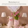 MACKENZIE-CHILDS LED Rechargeable Cafe Table Lamp, Cordless Decorative Lamp, Light-Blue-and-White Sky Check(Sterling Check)
