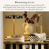 MACKENZIE-CHILDS LED Rechargeable Disk Table Lamp, Cordless Decorative Lamp, Purple-and-White Violet Check(Courtly Check)
