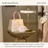 MACKENZIE-CHILDS LED Rechargeable Disk Table Lamp, Cordless Decorative Lamp, Purple-and-White Violet Check(Rosy Check)