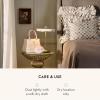 MACKENZIE-CHILDS LED Rechargeable Disk Table Lamp, Cordless Decorative Lamp, Purple-and-White Violet Check(Rosy Check)