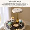 MACKENZIE-CHILDS LED Rechargeable Disk Table Lamp, Cordless Decorative Lamp, Purple-and-White Violet Check(Rosy Check)