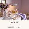MACKENZIE-CHILDS LED Rechargeable Disk Table Lamp, Cordless Decorative Lamp, Purple-and-White Violet Check(Violet Check)