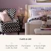 MACKENZIE-CHILDS LED Rechargeable Dome Table Lamp, Cordless Decorative Lamp, Purple-and-White Violet Check(Violet Check)