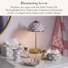 MACKENZIE-CHILDS LED Rechargeable Dome Table Lamp, Cordless Decorative Lamp, Purple-and-White Violet Check(Violet Check)