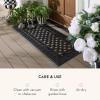 MACKENZIE-CHILDS Rubber Double-Door Mat, Decorative Outdoor Floor or Front Door Mat, 24″ x 57″, Classic Check