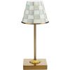 MACKENZIE-CHILDS LED Rechargeable Cafe Table Lamp, Cordless Decorative Lamp, Light-Blue-and-White Sky Check(Sterling Check)
