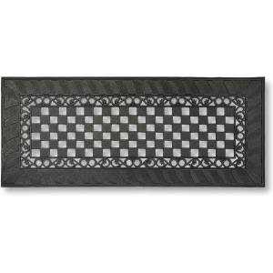 MACKENZIE-CHILDS Rubber Double-Door Mat, Decorative Outdoor Floor or Front Door Mat, 24″ x 57″, Classic Check