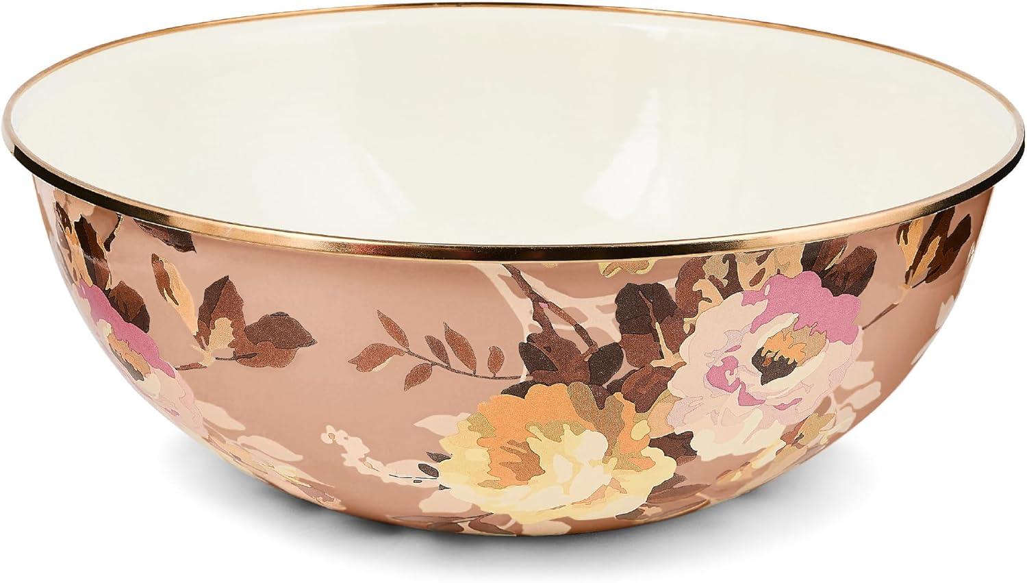 image:imageMACKENZIECHILDS Everyday Bowl Serving Bowl for Entertaining Extra Large Wild Rose SlateMauve Wild Rose