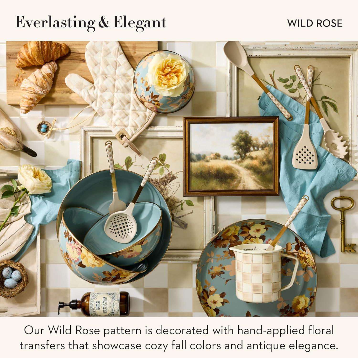 image:imageMACKENZIECHILDS Everyday Bowl Serving Bowl for Entertaining Extra Large Wild Rose SlateSlate Wild Rose