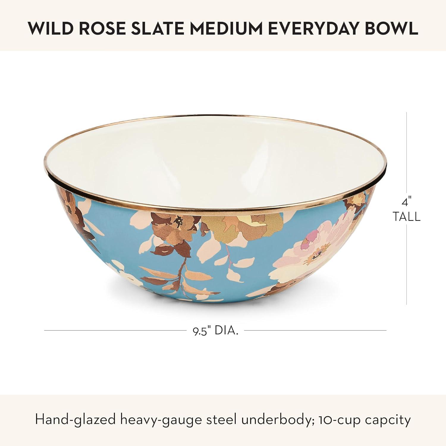 image:imageMACKENZIECHILDS Everyday Bowl Serving Bowl for Entertaining Extra Large Wild Rose SlateSlate Wild Rose