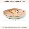MACKENZIE-CHILDS Enamel Abundant Bowl, Decorative or Serving Bowl, 13-Cup Capacity, Wild Rose Slate(Mauve Wild Rose)