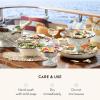 MACKENZIE-CHILDS Enamel Abundant Bowl, Decorative or Serving Bowl, 13-Cup Capacity, Wild Rose Slate(Sky Check)