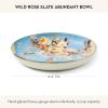 MACKENZIE-CHILDS Enamel Abundant Bowl, Decorative or Serving Bowl, 13-Cup Capacity, Wild Rose Slate(Slate Wild Rose)