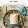 MACKENZIE-CHILDS Enamel Abundant Bowl, Decorative or Serving Bowl, 13-Cup Capacity, Wild Rose Slate(Slate Wild Rose)