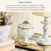 MACKENZIE-CHILDS Enamel Curiosity Pot, Decorative Container for Home Decor, Light-Blue-and-White Sky Check(Sky Check)