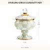 MACKENZIE-CHILDS Enamel Curiosity Pot, Decorative Container for Home Decor, Light-Blue-and-White Sky Check(Sterling Check)