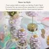 MACKENZIE-CHILDS Enamel Curiosity Pot, Decorative Container for Home Decor, Light-Blue-and-White Sky Check(Violet Check)