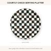 MACKENZIE-CHILDS Enamel Serving Platter, Decorative Serving Platter for Food, 16 Inches, Wild Rose Mauve(Courtly Check)