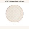 MACKENZIE-CHILDS Enamel Serving Platter, Decorative Serving Platter for Food, 16 Inches, Wild Rose Mauve(Rosy Check)