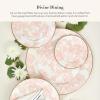 MACKENZIE-CHILDS Enamel Serving Platter, Decorative Serving Platter for Food, 16 Inches, Wild Rose Mauve(Rosy English Garden)