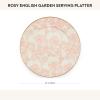 MACKENZIE-CHILDS Enamel Serving Platter, Decorative Serving Platter for Food, 16 Inches, Wild Rose Mauve(Rosy English Garden)