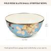MACKENZIE-CHILDS Everyday Bowl, Serving Bowl for Entertaining, Extra Large, Wild Rose Slate(Slate Wild Rose)