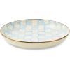 MACKENZIE-CHILDS Enamel Abundant Bowl, Decorative or Serving Bowl, 13-Cup Capacity, Wild Rose Slate(Sky Check)