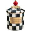 MACKENZIE-CHILDS Enamel Canister, Kitchen Storage Container with Lid, Demi, 24-Ounce Capacity, Light-Blue-and-White Sky Check(Courtly Check)