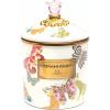 MACKENZIE-CHILDS Enamel Canister, Kitchen Storage Container with Lid, Small, 38-Ounce Capacity, Wild Rose Mauve(Butterfly Garden)
