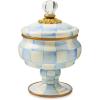 MACKENZIE-CHILDS Enamel Curiosity Pot, Decorative Container for Home Decor, Light-Blue-and-White Sky Check(Sky Check)