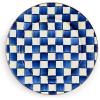 MACKENZIE-CHILDS Enamel Serving Platter, Decorative Serving Platter for Food, 16 Inches, Wild Rose Mauve(Royal Check)