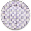 MACKENZIE-CHILDS Enamel Serving Platter, Decorative Serving Platter for Food, 16 Inches, Wild Rose Mauve(Violet Check)
