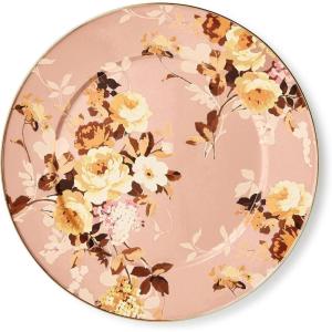 MACKENZIE-CHILDS Enamel Serving Platter, Decorative Serving Platter for Food, 16 Inches, Wild Rose Mauve(Mauve Wild Rose)