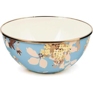 MACKENZIE-CHILDS Everyday Bowl, Serving Bowl for Entertaining, Extra Large, Wild Rose Slate(Slate Wild Rose)