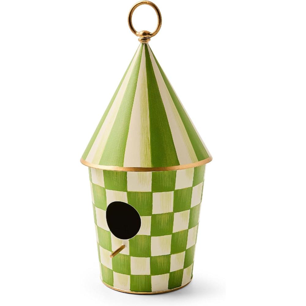 image:imageMACKENZIECHILDS Courtly Birdhouse Decorative BlackandWhite Metal BirdhouseGrass Green