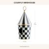 MACKENZIE-CHILDS Courtly Birdhouse, Decorative Black-and-White Metal Birdhouse(Courtly)