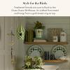 MACKENZIE-CHILDS Courtly Birdhouse, Decorative Black-and-White Metal Birdhouse(Grass Green)