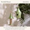 MACKENZIE-CHILDS Courtly Birdhouse, Decorative Black-and-White Metal Birdhouse(Grass Green)